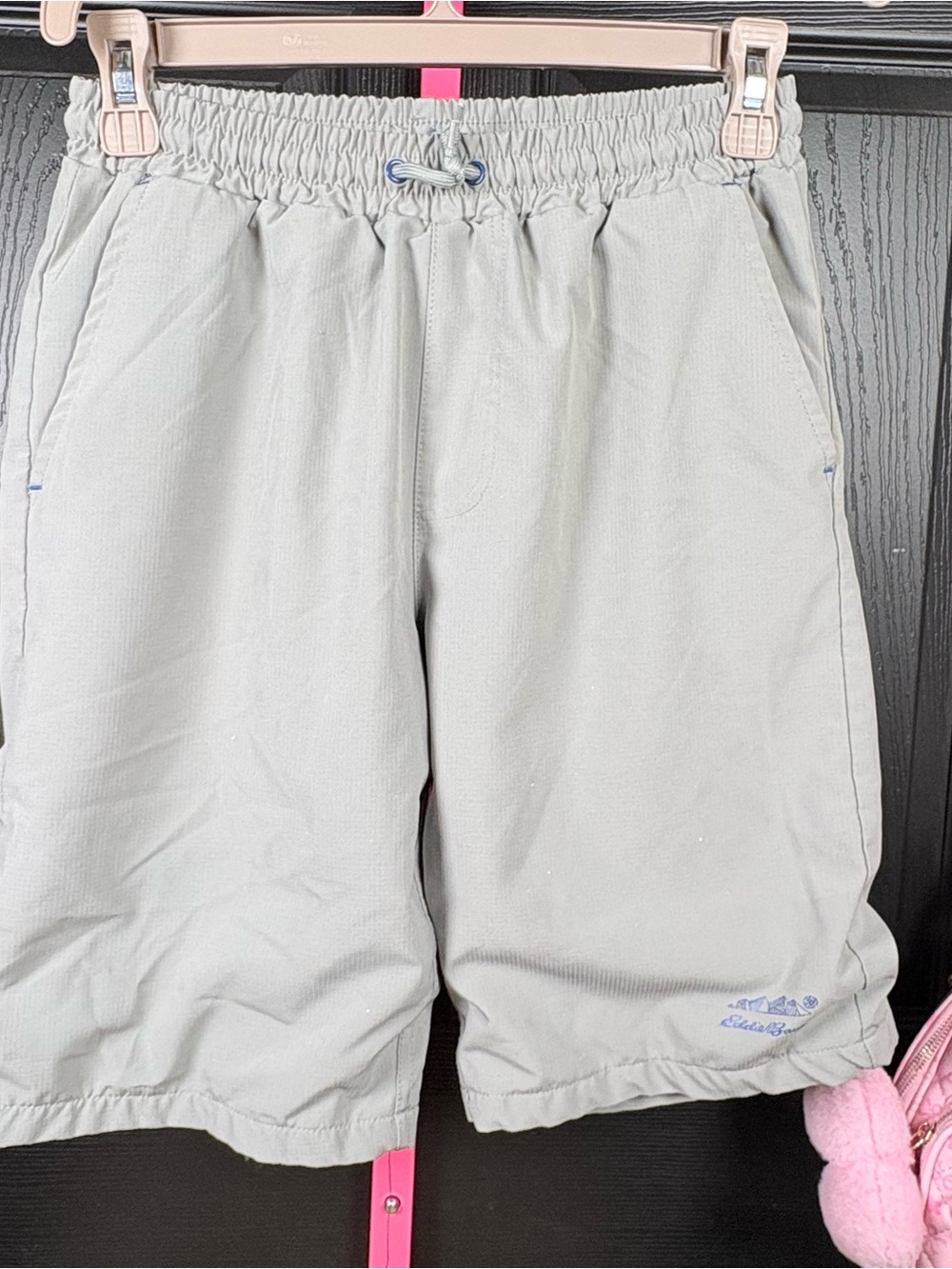 Eddie Bauer Light Gray Elastic-Waist Kids Shorts